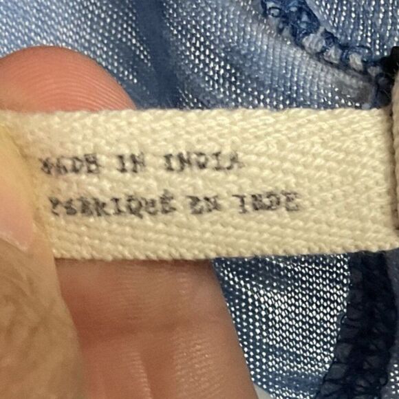 NWOT We The Free Breezy Oversized Blue Burnout Sleeveless Tank, Raw Hem, XS - Picture 6 of 9